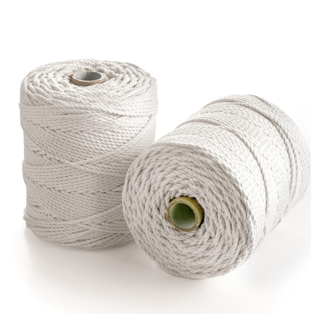Bomullstråd 4mm 3ply Naturell 260m