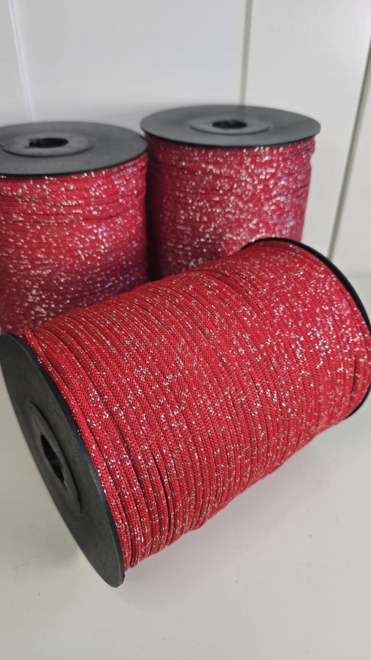 NR 26s red-Silver 4mm hekle/makrame tråd
