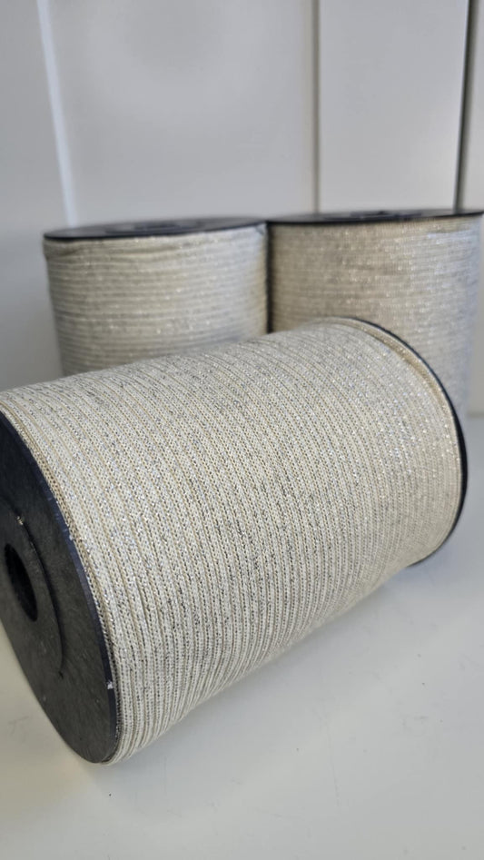 NR 45s Pearl-Silver 4mm hekle/makrame tråd