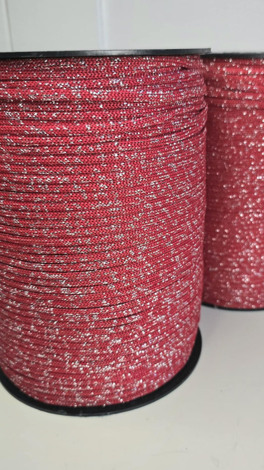 NR 26s red-Silver 4mm hekle/makrame tråd