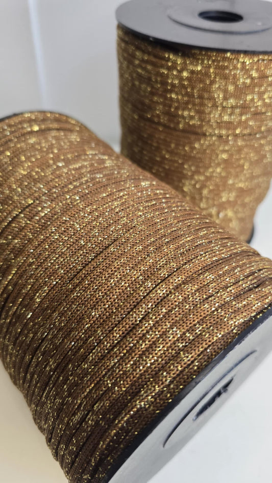 NR 66a Cinnamon -Gold 4mm hekle/makrame tråd